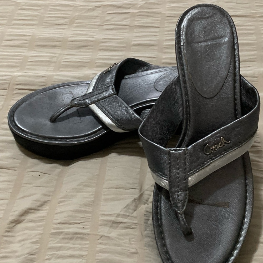 Coach Metallic Black Sandals